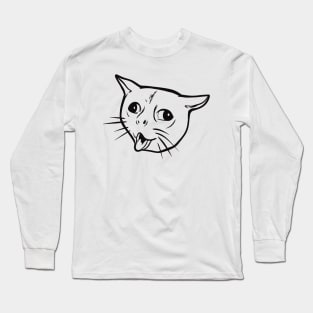 Coughing Cat Meme Long Sleeve T-Shirt